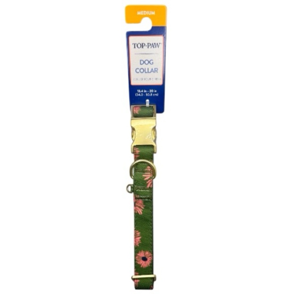 Dog Collar, Floral Design, Size Medium — Top Paw
